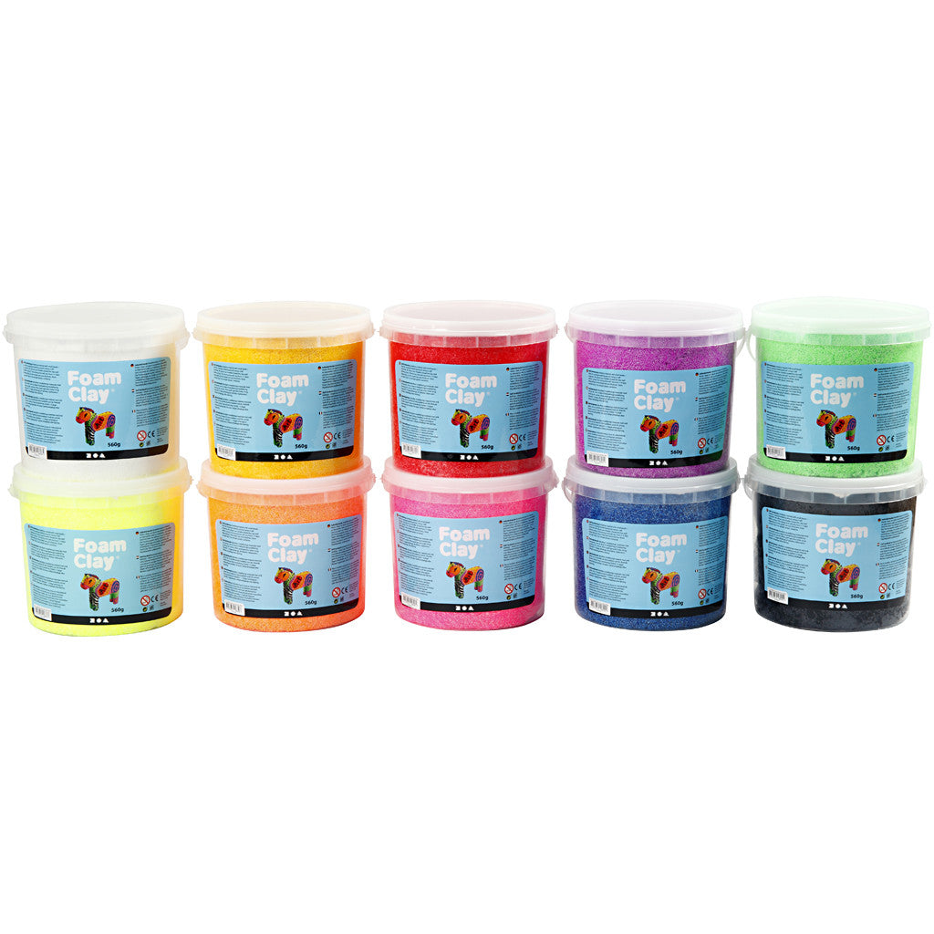 Foam Clay®, assorted colours, 10x560 g/ 1 pack [HOB-78830]