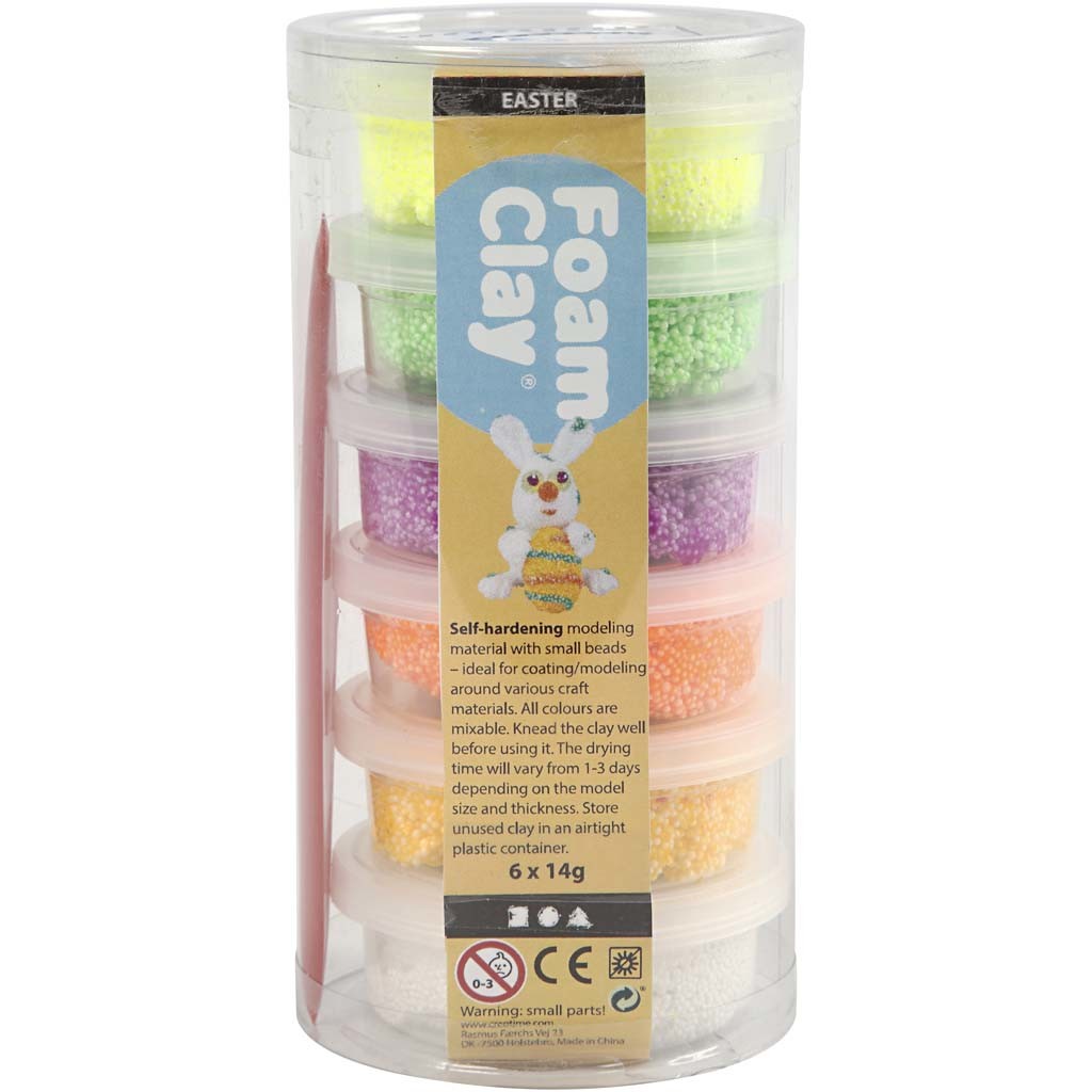 Foam Clay®, spring colours, 6x14 g/ 1 pack [HOB-78845]