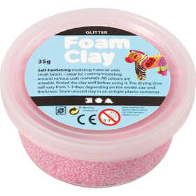 Foam Clay®, glitter, light red, 35 g/ 1 tub [HOB-78862]