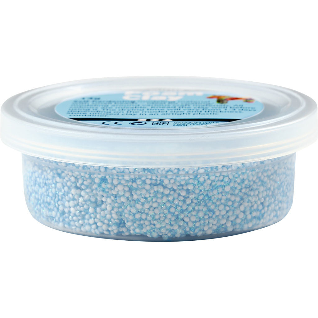 Foam Clay®, glitter, light blue, 35 g/ 1 tub [HOB-78865]