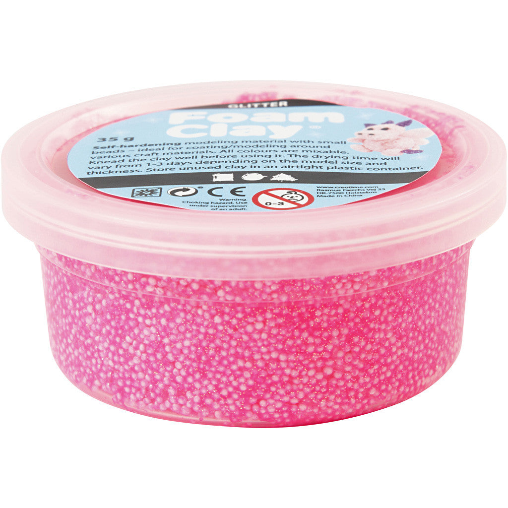 Foam Clay®, glitter, pink, 35 g/ 1 tub [HOB-788820]