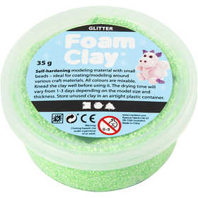 Foam Clay®, glitter, green, 35 g/ 1 tub [HOB-788830]
