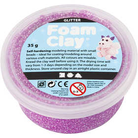 Foam Clay®, glitter, purple, 35 g/ 1 tub [HOB-788840]
