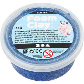 Foam Clay®, glitter, blue, 35 g/ 1 tub [HOB-788850]