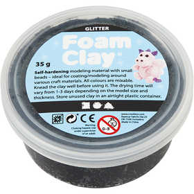 Foam Clay®, black glitter, 35 g/ 1 tub [HOB-788860]