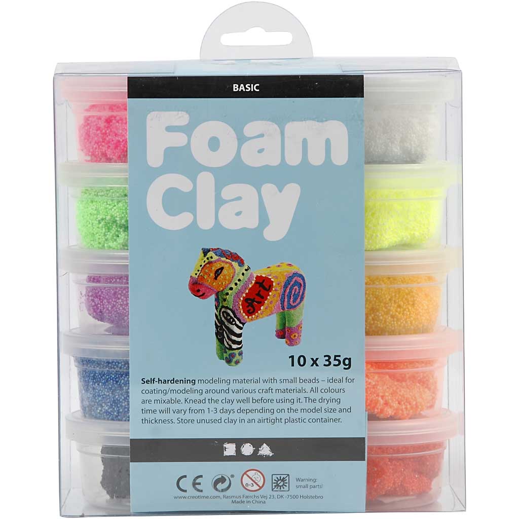 Foam Clay®, assorted colours, 10x35 g/ 1 pack [HOB-78930]