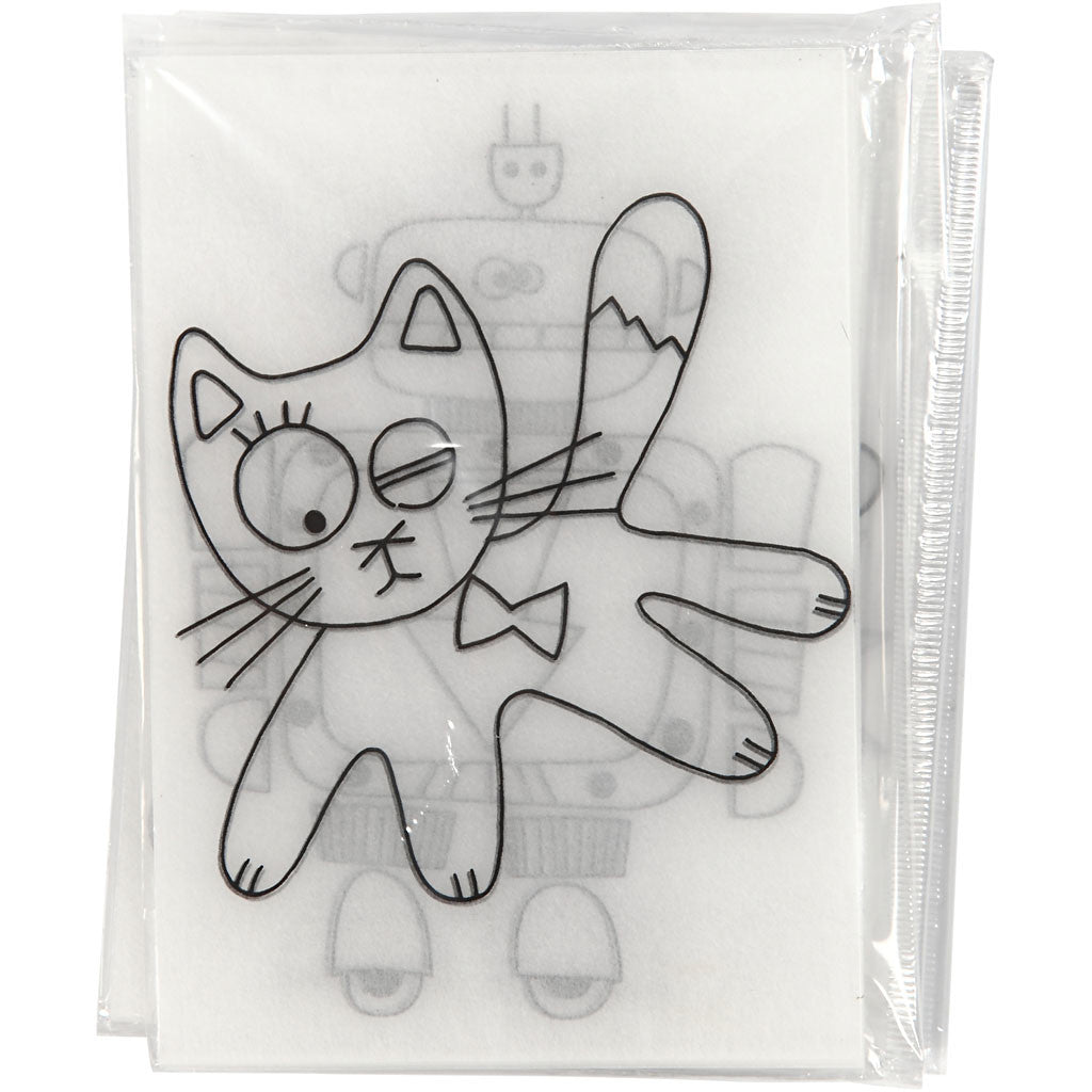 Shrink plastic sheets with motifs, sheet 10,5x14,5 cm, thickness 0,3 mm, matt transparent, 36 sheet/ 1 pack [HOB-79077]