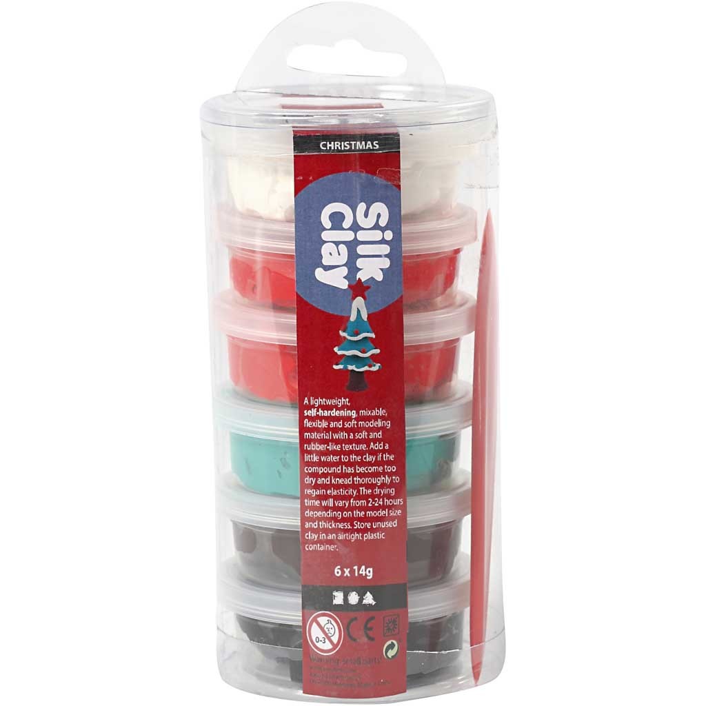 Silk Clay®, christmas colours, 6x14 g/ 1 pack [HOB-79150]