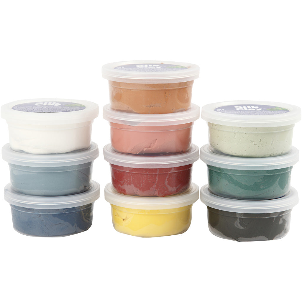 Silk Clay®, mute colours, 10x40g/ 1 pack [HOB-79154]