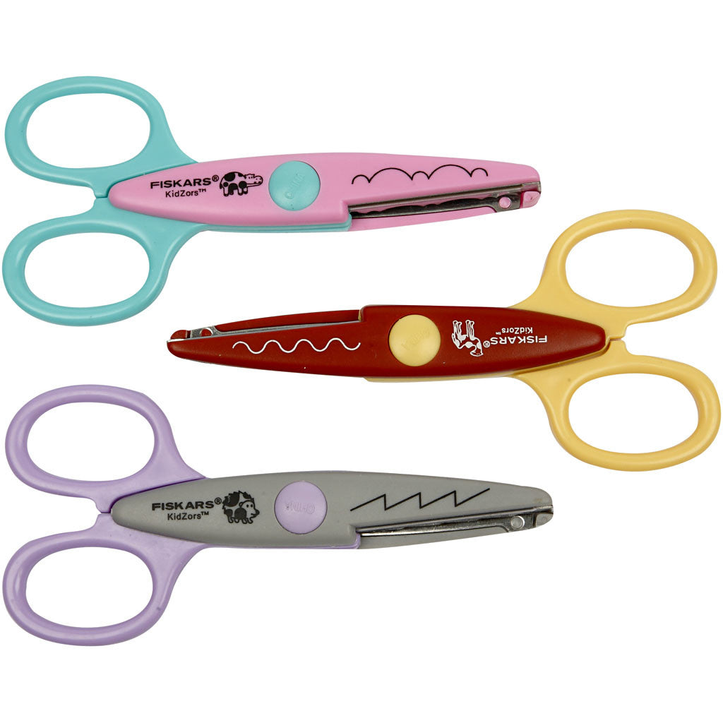 Fiskars Kidzors Paper Edgers, hippo, camel & hedgehog, 3 pc/ 1 pack [HOB-8233]
