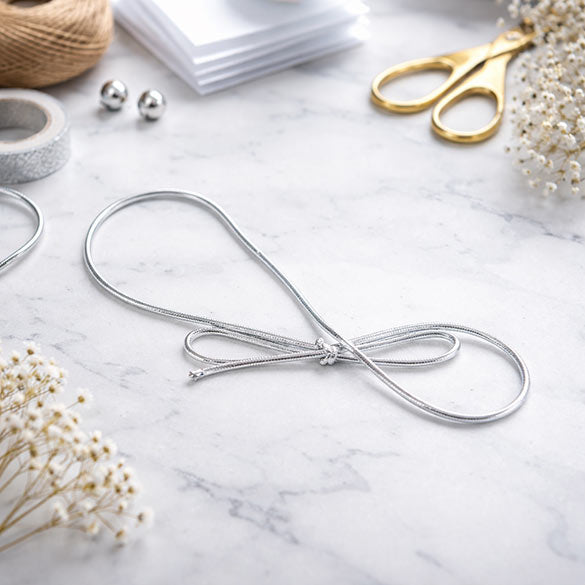 Decorative Loops Metallic Silver 20cm (50 pieces) [8MS]