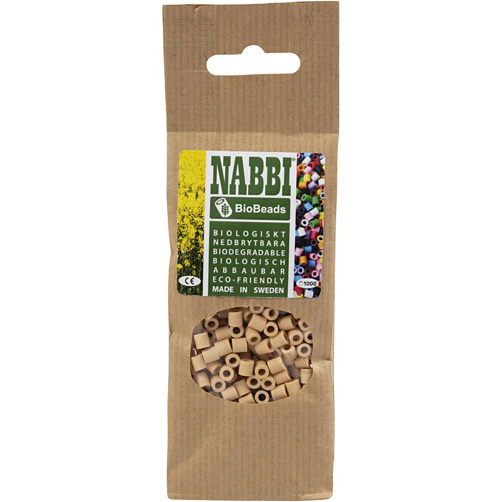 NABBI BioBeads, size 5x5 mm, hole size 2.5 mm, medium, cream, 1000 pc/ 1 pack [HOB-9067643]