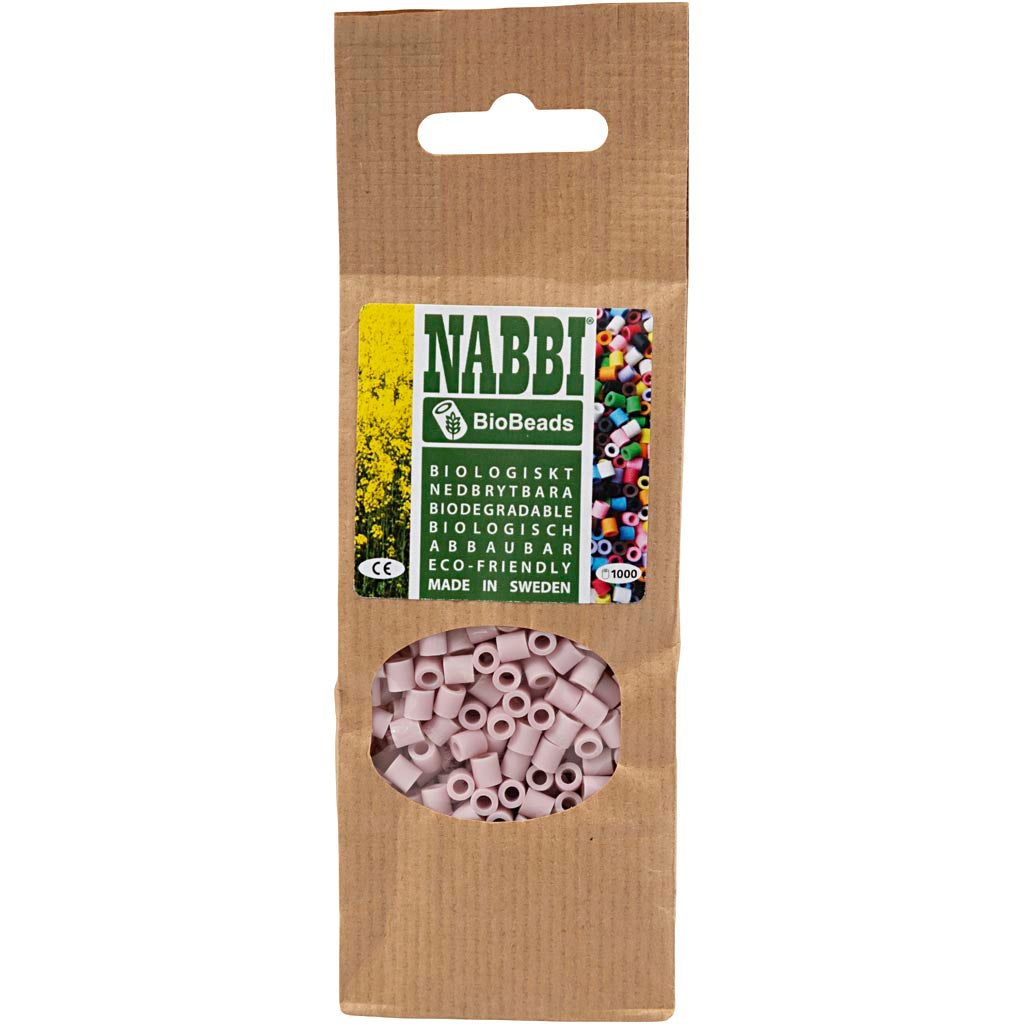 NABBI BioBeads, size 5x5 mm, hole size 2,5 mm, medium, light red, 1000 pc