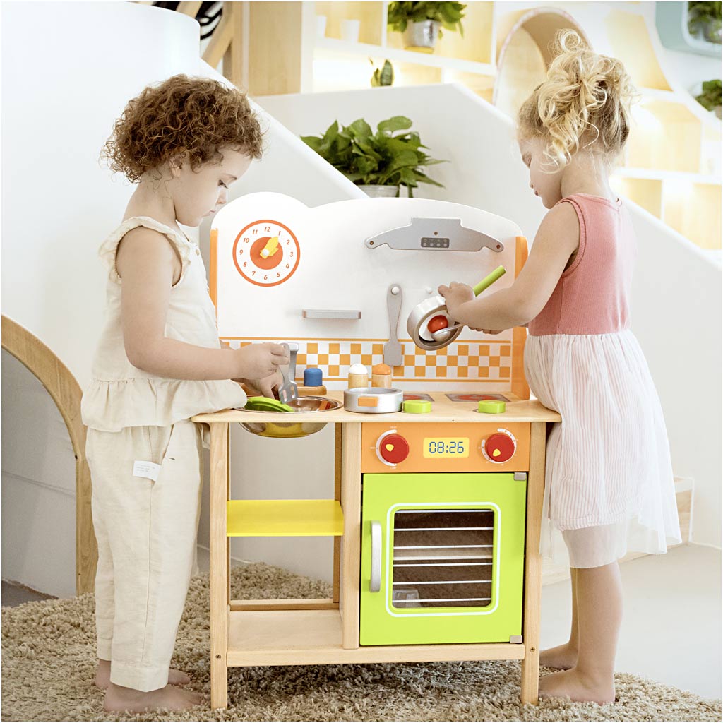 VIGA wooden play kitchen, size 60x81x30 cm, 1 pc [HOB-907668]