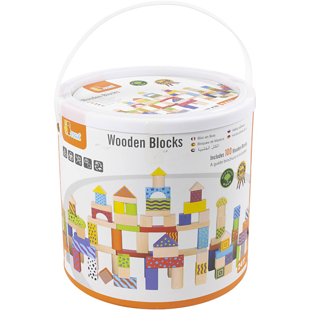 VIGA wooden blocks, size 3 cm, 200 parts/ 1 pack [HOB-907699]
