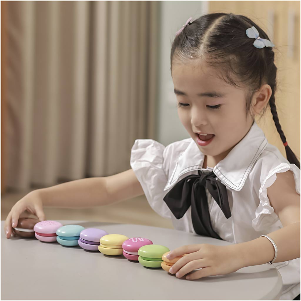VIGA wooden macarons, size 4,5 cm, 8 pc/ 1 pack [HOB-907723]