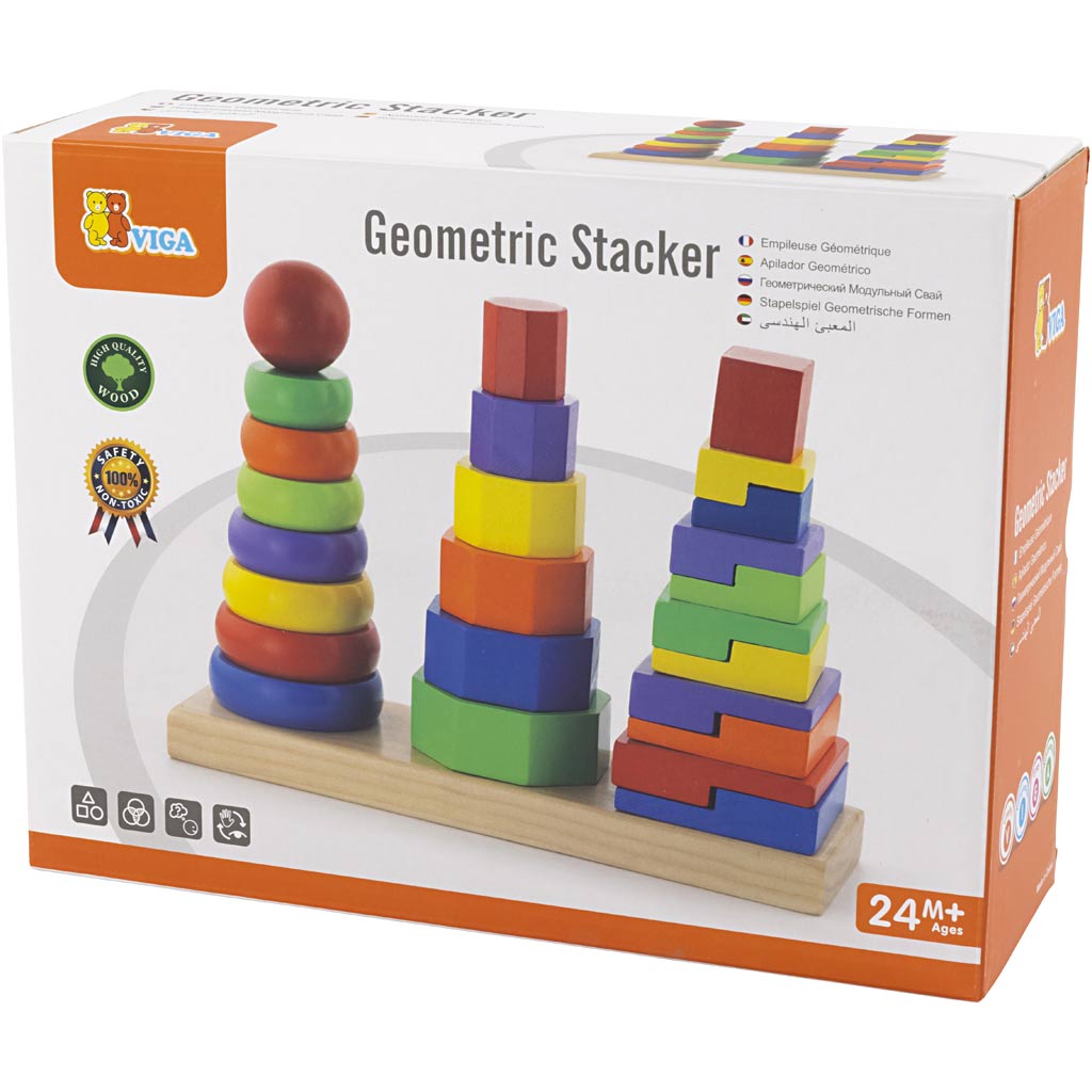 VIGA geometric stacking tower, size 28x21x9 cm, 1 set [HOB-907733]