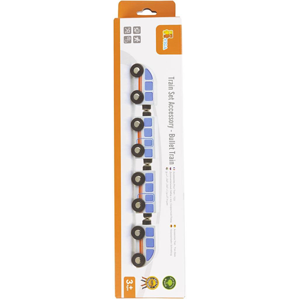 VIGA railway accessories, Passenger train, size 310x72x36 mm, 4 parts/ 1 set [HOB-907746]