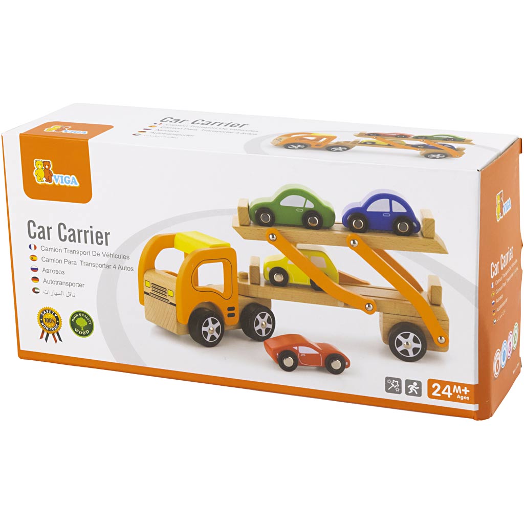 VIGA car transporter toy, size 29x15x8 cm, 1 pc [HOB-907755]