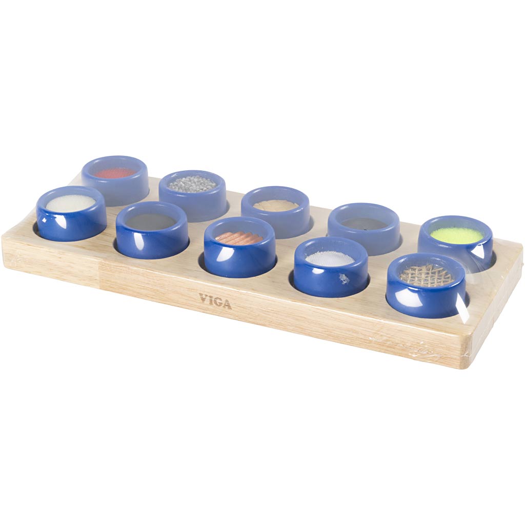 VIGA texture sorting box (touch & feel), size 27,5x11x4 cm, 1 set [HOB-907760]
