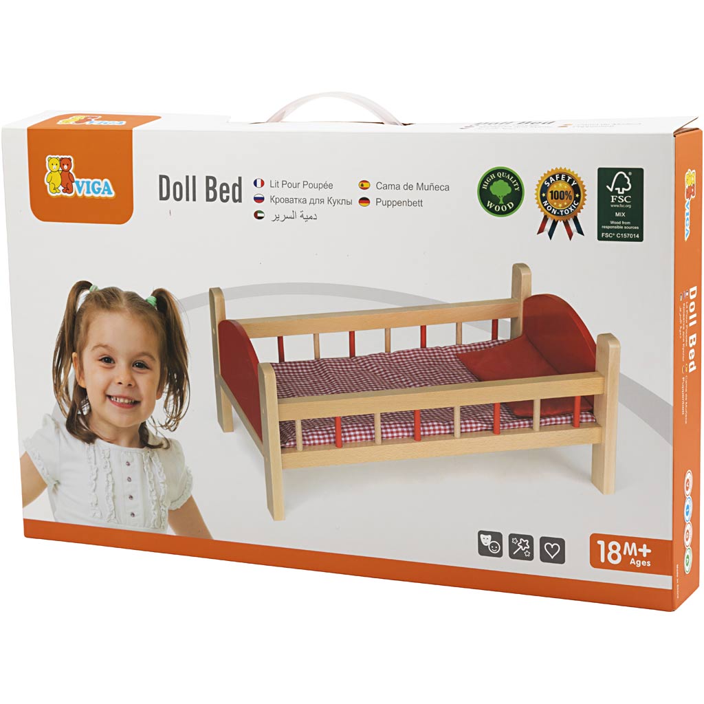 VIGA doll's bed, size 56x31x23 cm, 1 pc [HOB-907770]