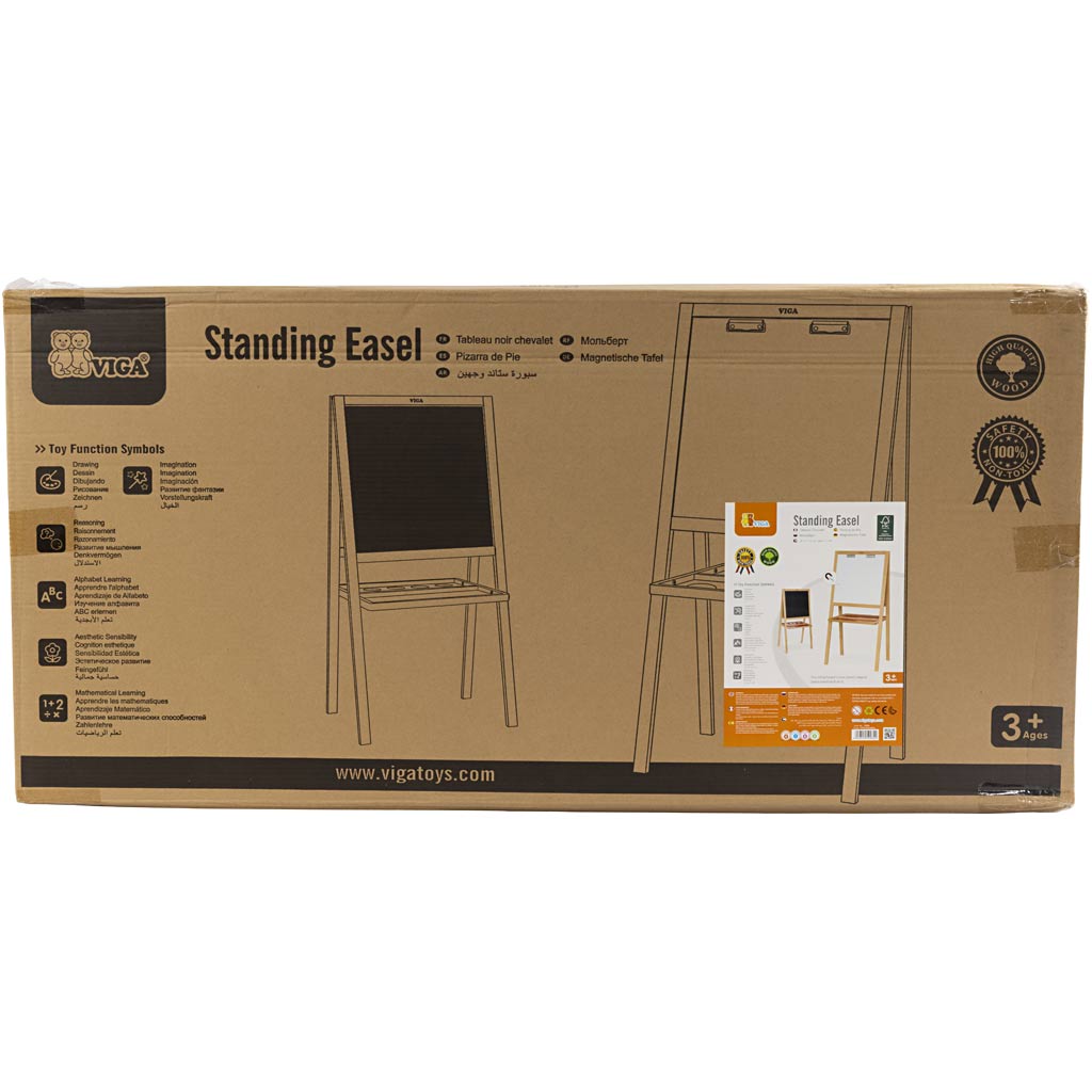 VIGA easel and blackboard for kids, size 125x59x48 cm, 1 pc [HOB-907779]
