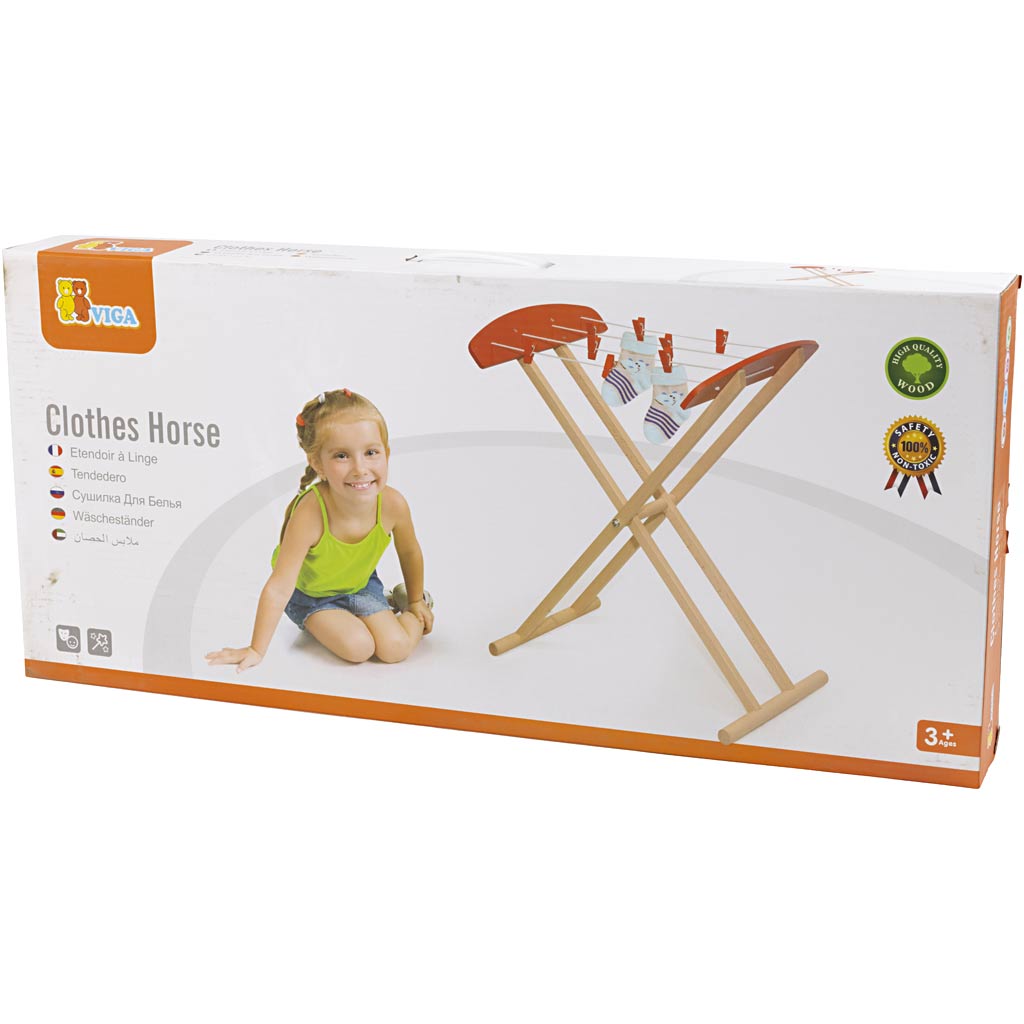 VIGA wooden play drying rack, size 41x61x34 cm, 1 pc [HOB-907798]