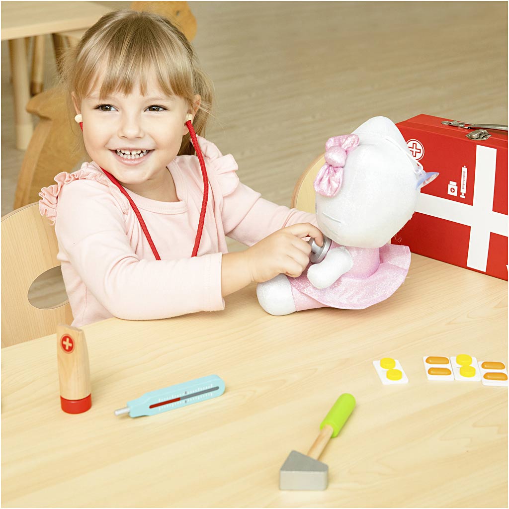 VIGA wooden doctor playset, 11 parts/ 1 set [HOB-908492]