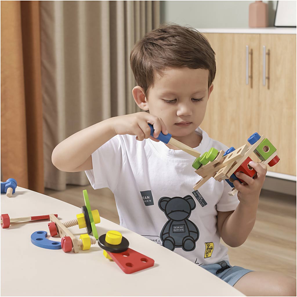 VIGA wooden building blocks, 68 parts/ 1 set [HOB-908495]