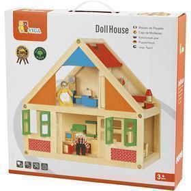 VIGA wooden doll's house, size 43x40x27 cm, 1 pc [HOB-908523]