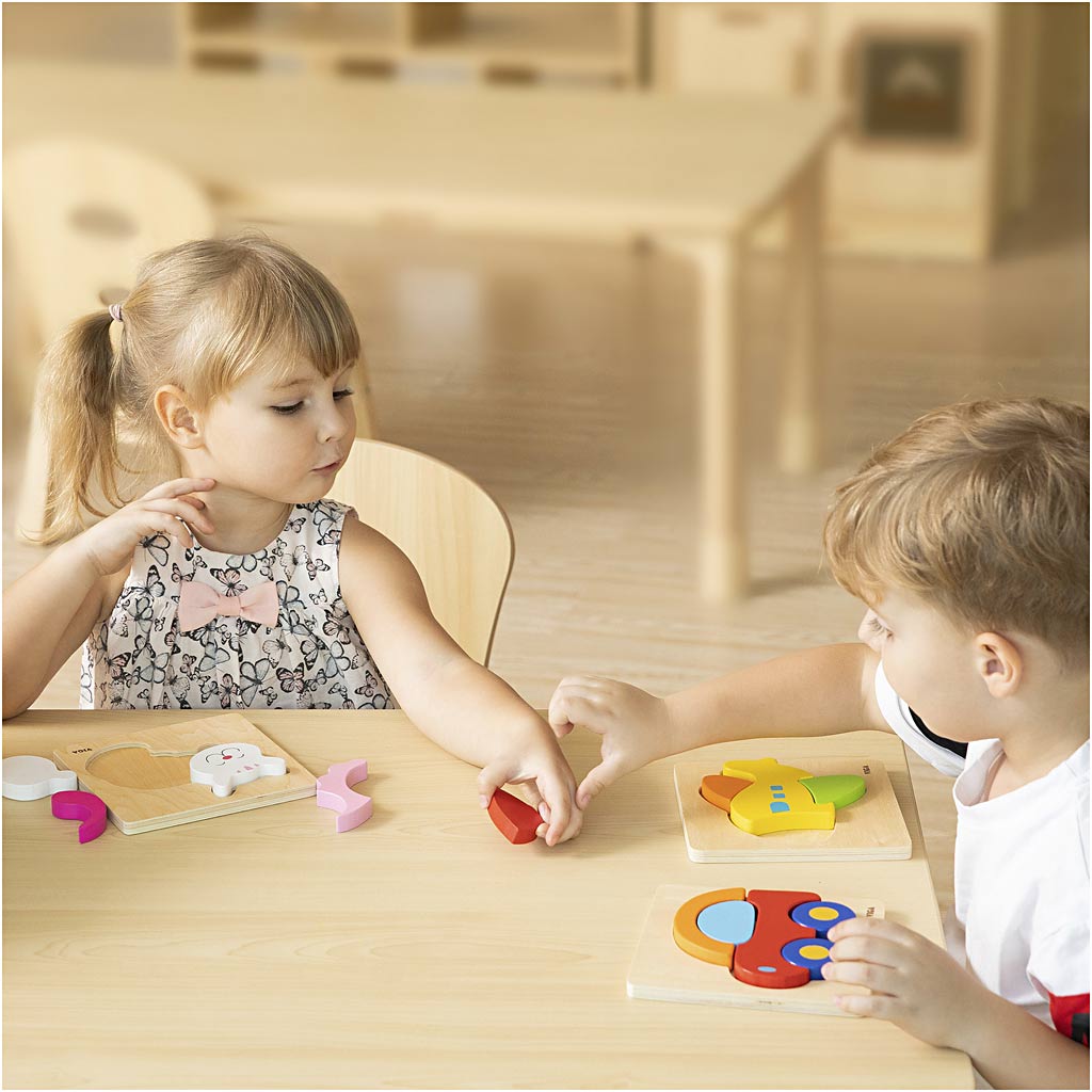 VIGA jigsaw puzzle rack with 12 puzzles, H: 17,5 cm, L: 31,5, W: 16 cm, 2 puzzle pieces, 12 parts/ 1 set [HOB-908538]
