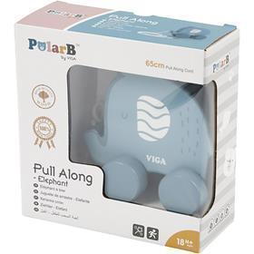 VIGA pull along Elephant, size 11 cm, blue, 1 pc [HOB-908589]