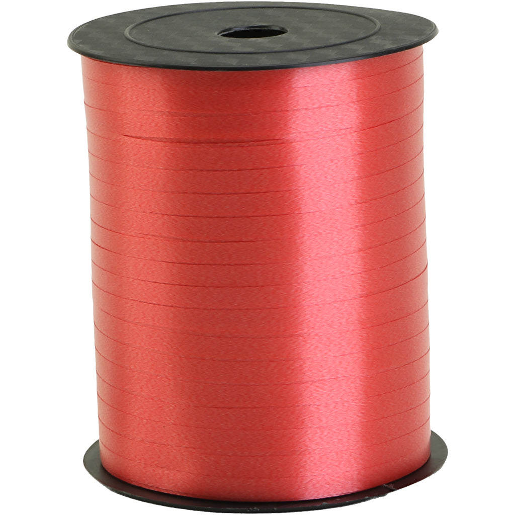 Curling Ribbon, W: 5 mm, red, 400 m/ 1 roll