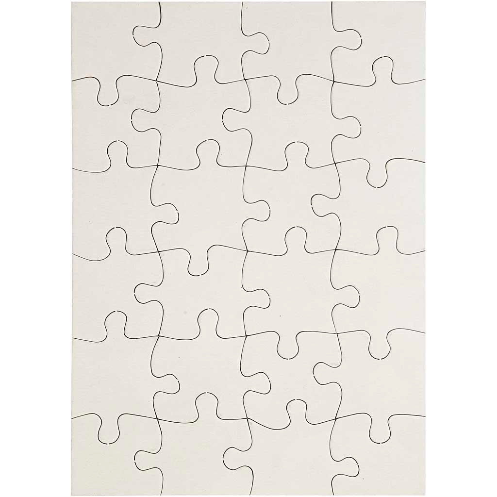 Jigsaw Puzzle, size 15x21 cm, white, 24 puzzle pieces, 16 pc/ 1 pack [HOB-95194]