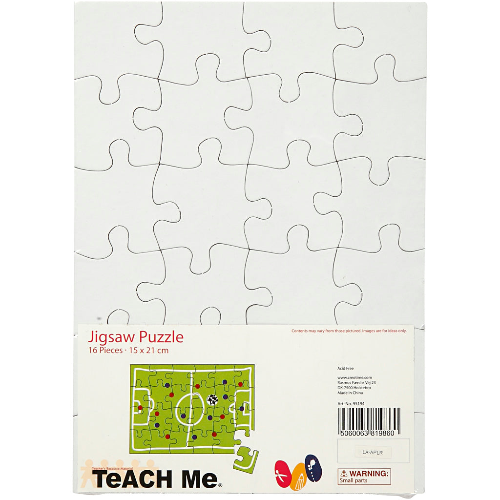 Jigsaw Puzzle, size 15x21 cm, white, 24 puzzle pieces, 16 pc/ 1 pack [HOB-95194]