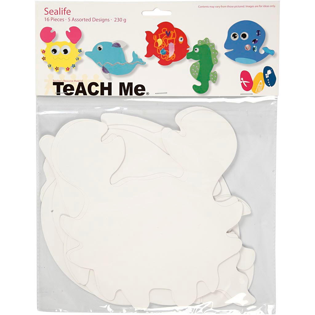 Sealife, H: 18,5-26 cm, W: 15-29 cm, 230 g, white, 16 pc/ 1 pack [HOB-95198]