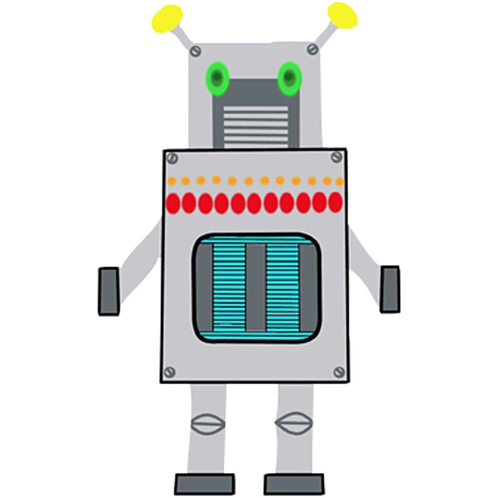 Robots, H: 22,5-24 cm, W: 15-16 cm, 230 g, white, 16 pc/ 1 pack [HOB-95207]