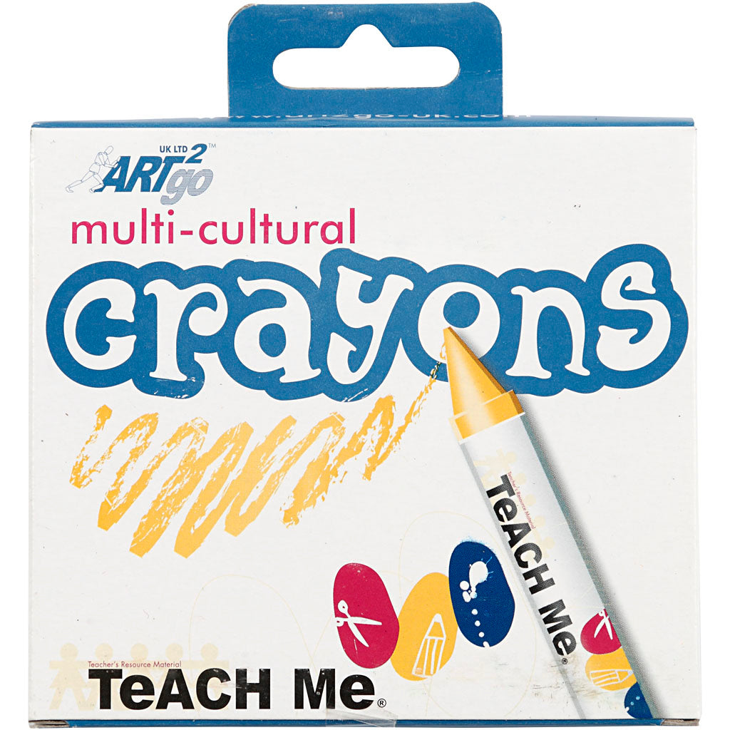 Wax Crayons, L: 10 cm, dia. 15 mm, skin colours, 8 pc/ 1 pack [HOB-95240]