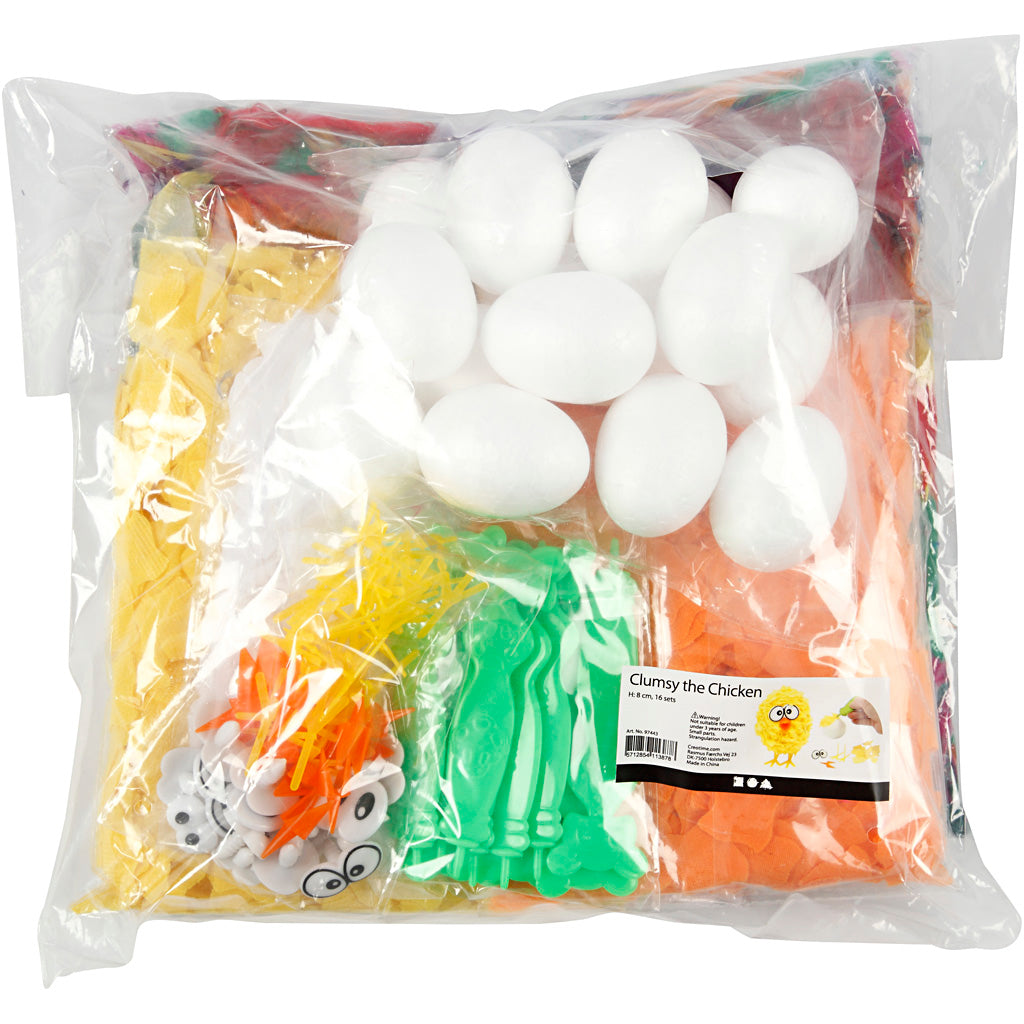 Kit To make Easter Chicks, H: 6 cm, 16 pc, 1 set [HOB-97443]