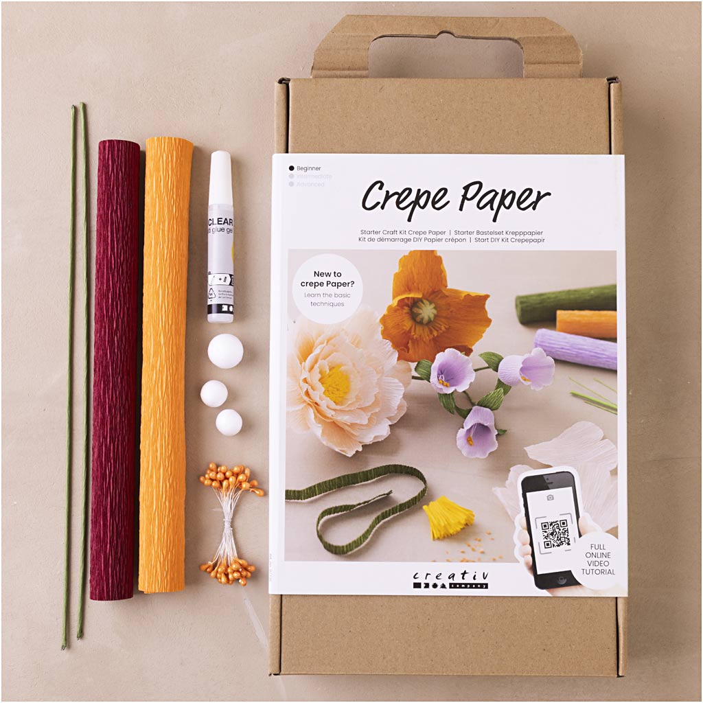 Starter Craft Kit Crepe Paper, assorted colours, 1 pack [HOB-97738]