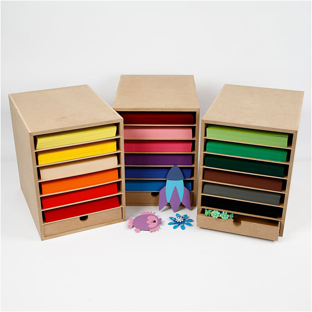 Card & Storage Units, H: 100 cm, A4, sheet 210x297 mm, 180 g, assorted colours, 1 set [HOB-99435]