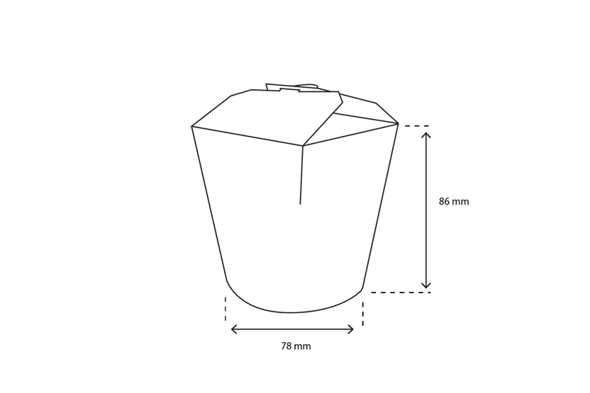 Wok to Go cup Carton 8x8,6 cm 16oz 400ml White (500 pcs) [TK-9987001]