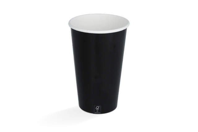 Milkshake cup Carton medium 450ml Ø9 cm 16oz Black FSC®Mix (500 pcs) [TK-9987082]
