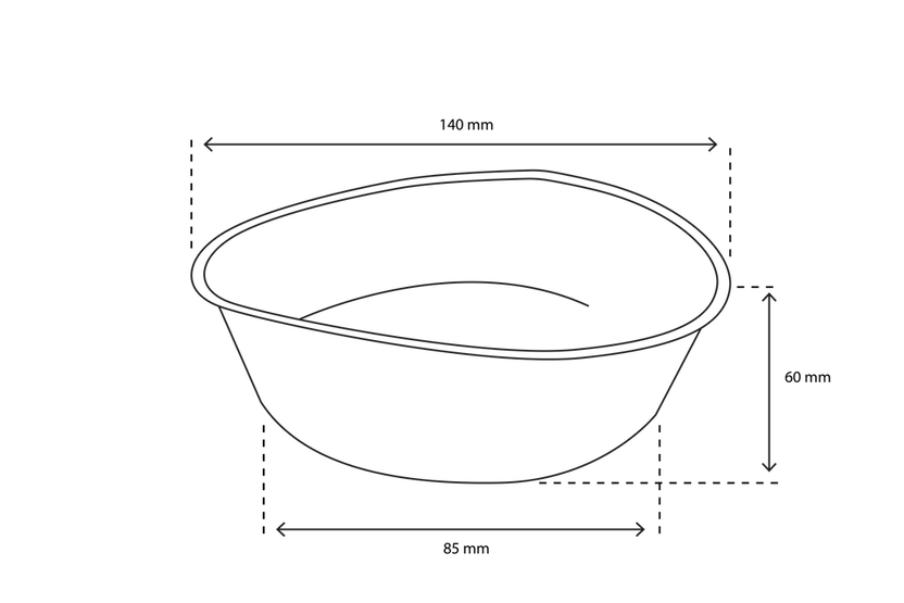 Bowl Palm Leaf 500ml Ø14 cm (100 pcs) [TK-9987129]