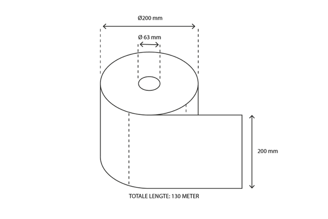 Towel Roll Midi 2 ply 150 meter Ø19cm 100% cellulose T9 (6 pcs) [TK-9987477]