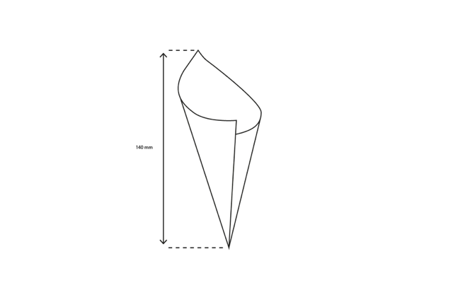 Cone Bags Paper 14 cm 85gr White (3100 pcs) [TK-9987492]