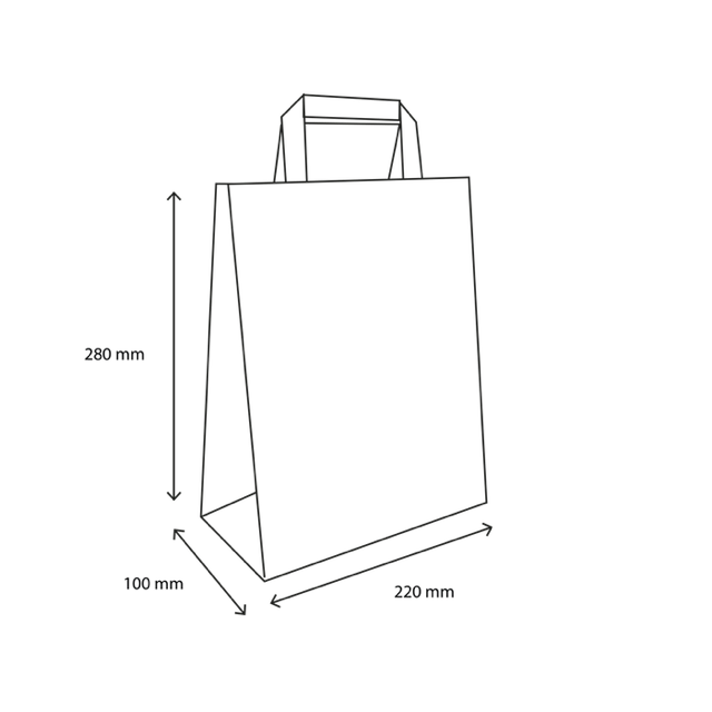 Carrier Bags Paper 22x10x28cm Brown (250 pcs) [TK-9987499]