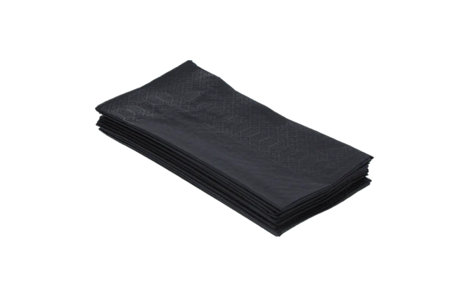 Napkin 2 ply Paper 1/8 Fold 40x40cm Black (1.500 pcs)