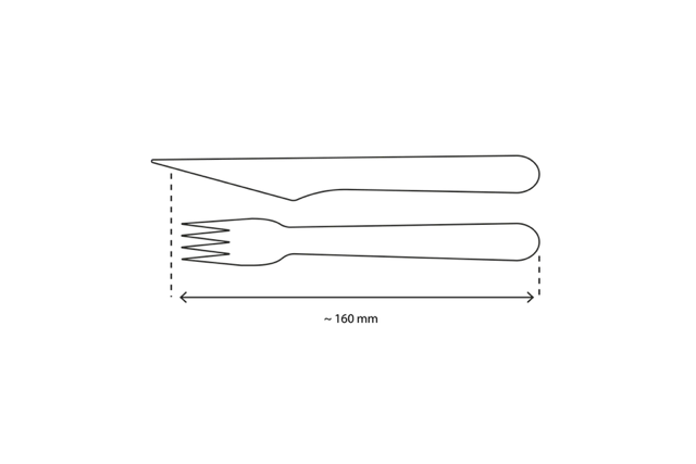 Wooden cutlery set 3/1 knife + Fork + Napkin (250 pcs) [TK-9987657]