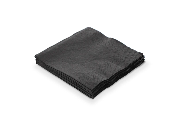 Napkin 2 ply Paper 1/4 Fold 24x24cm Black (4.000 pcs)